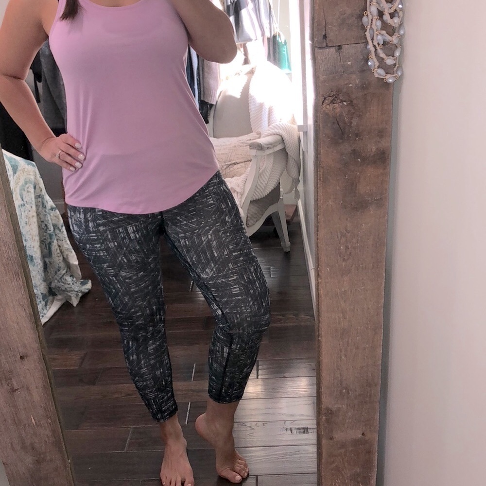 Small black & white print Fitness gym leggings
